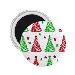 Decorative Christmas Trees Pattern - White 2 25  Magnets by Valentinaart