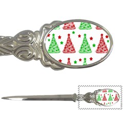 Decorative Christmas Trees Pattern - White Letter Openers by Valentinaart