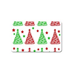 Decorative Christmas Trees Pattern - White Magnet (name Card) by Valentinaart