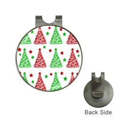 Decorative Christmas Trees Pattern - White Hat Clips With Golf Markers by Valentinaart