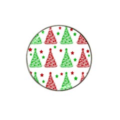 Decorative Christmas Trees Pattern - White Hat Clip Ball Marker (4 Pack) by Valentinaart