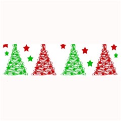 Decorative Christmas Trees Pattern - White Large Bar Mats