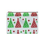 Decorative Christmas trees pattern - White Cosmetic Bag (Medium)  Front