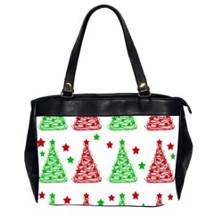 Decorative Christmas Trees Pattern - White Office Handbags (2 Sides)  by Valentinaart