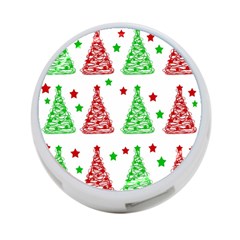 Decorative Christmas Trees Pattern - White 4-port Usb Hub (one Side) by Valentinaart