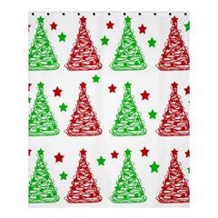 Decorative Christmas Trees Pattern - White Shower Curtain 60  X 72  (medium)  by Valentinaart