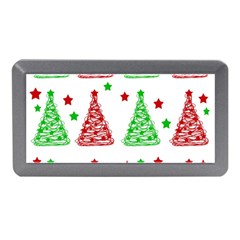 Decorative Christmas Trees Pattern - White Memory Card Reader (mini) by Valentinaart