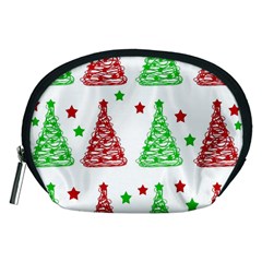 Decorative Christmas Trees Pattern - White Accessory Pouches (medium) 