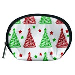 Decorative Christmas trees pattern - White Accessory Pouches (Medium)  Front