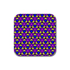 Triangles And Honeycombs Pattern                                                                                                   			rubber Square Coaster (4 Pack by LalyLauraFLM