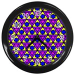 Triangles and honeycombs pattern                                                                                                   			Wall Clock (Black) Front