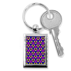 Triangles And Honeycombs Pattern                                                                                                   			key Chain (rectangle) by LalyLauraFLM