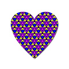 Triangles And Honeycombs Pattern                                                                                                   			magnet (heart) by LalyLauraFLM