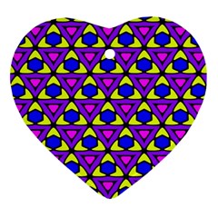 Triangles And Honeycombs Pattern                                                                                                   			ornament (heart) by LalyLauraFLM