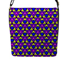 Triangles and honeycombs pattern                                                                                                   			Flap Closure Messenger Bag (L)