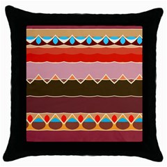 Waves And Other Shapes                                                                                                    			throw Pillow Case (black) by LalyLauraFLM