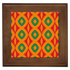 Rhombus And Other Shapes Pattern                                                                                                     			framed Tile by LalyLauraFLM