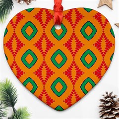 Rhombus And Other Shapes Pattern                                                                                                     			ornament (heart) by LalyLauraFLM