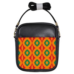 Rhombus And Other Shapes Pattern                                                                                                     			girls Sling Bag by LalyLauraFLM