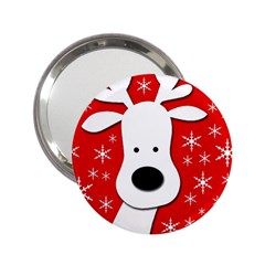 Christmas Reindeer - Red 2 25  Handbag Mirrors by Valentinaart