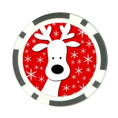 Christmas Reindeer - Red Poker Chip Card Guards (10 Pack)  by Valentinaart