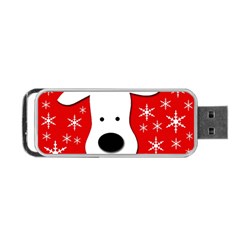 Christmas Reindeer - Red Portable Usb Flash (one Side) by Valentinaart