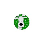 Christmas reindeer - green 1  Mini Buttons Front