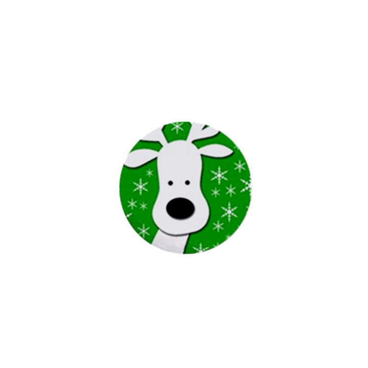 Christmas reindeer - green 1  Mini Buttons