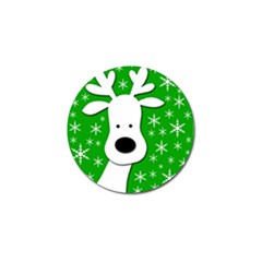 Christmas Reindeer - Green Golf Ball Marker by Valentinaart