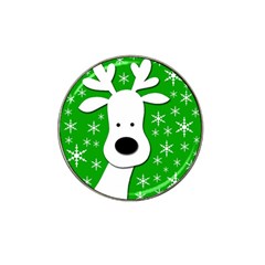 Christmas Reindeer - Green Hat Clip Ball Marker by Valentinaart