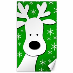 Christmas Reindeer - Green Canvas 40  X 72   by Valentinaart