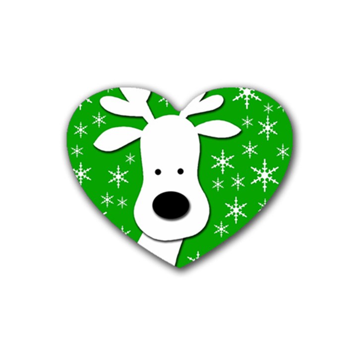 Christmas reindeer - green Heart Coaster (4 pack) 