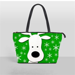 Christmas Reindeer - Green Shoulder Handbags by Valentinaart