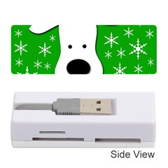 Christmas Reindeer - Green Memory Card Reader (stick)  by Valentinaart