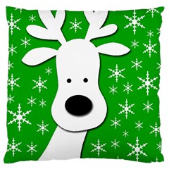 Christmas Reindeer - Green Large Cushion Case (one Side)