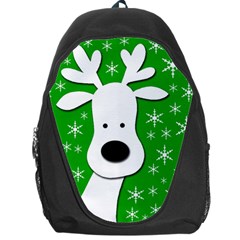 Christmas Reindeer - Green Backpack Bag by Valentinaart