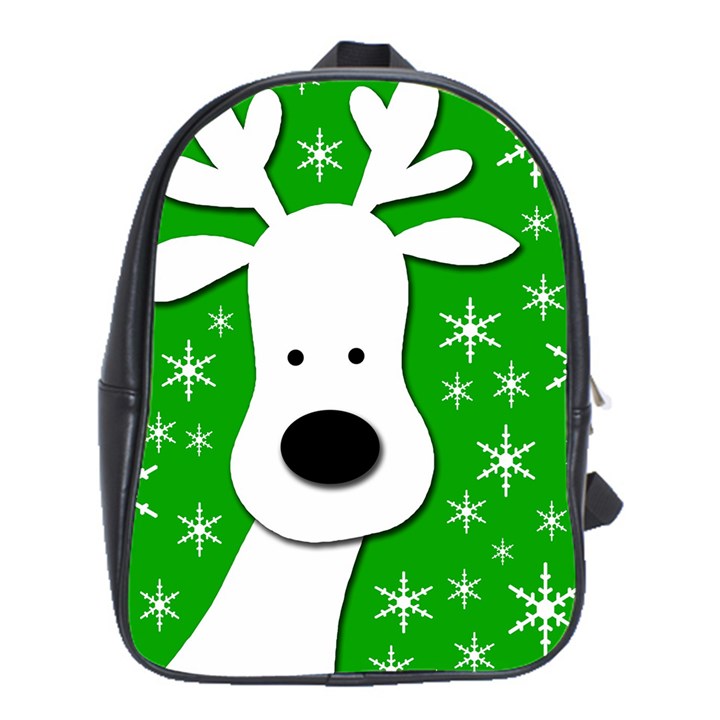 Christmas reindeer - green School Bags (XL) 