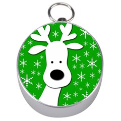 Christmas Reindeer - Green Silver Compasses