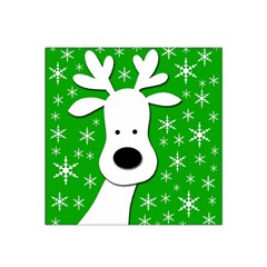 Christmas Reindeer - Green Satin Bandana Scarf by Valentinaart