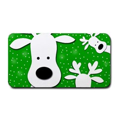 Christmas Reindeer - Green 2 Medium Bar Mats by Valentinaart