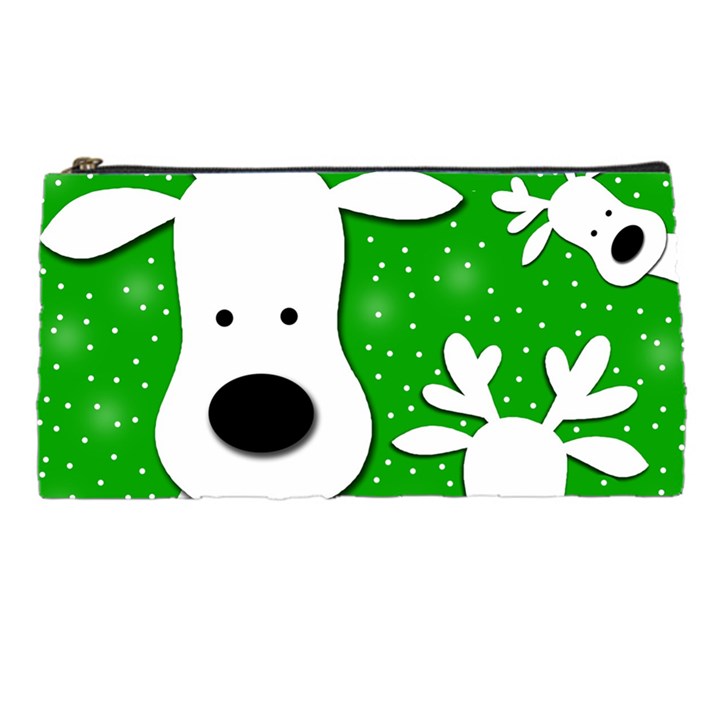 Christmas reindeer - green 2 Pencil Cases