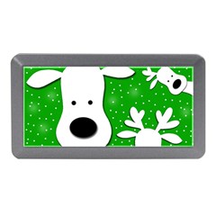 Christmas Reindeer - Green 2 Memory Card Reader (mini) by Valentinaart