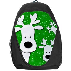 Christmas Reindeer - Green 2 Backpack Bag by Valentinaart