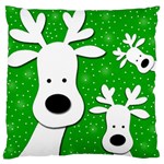 Christmas reindeer - green 2 Standard Flano Cushion Case (Two Sides) Front