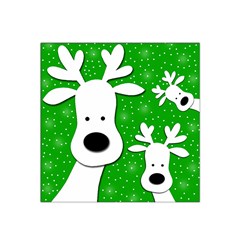 Christmas Reindeer - Green 2 Satin Bandana Scarf by Valentinaart