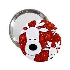 Christmas Reindeer - Red 2 2 25  Handbag Mirrors by Valentinaart