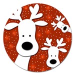 Christmas reindeer - red 2 Magnet 5  (Round) Front