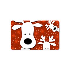 Christmas Reindeer - Red 2 Magnet (name Card) by Valentinaart