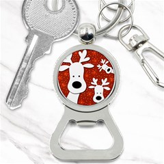 Christmas Reindeer - Red 2 Bottle Opener Key Chains by Valentinaart