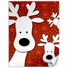 Christmas Reindeer - Red 2 Canvas 12  X 16   by Valentinaart